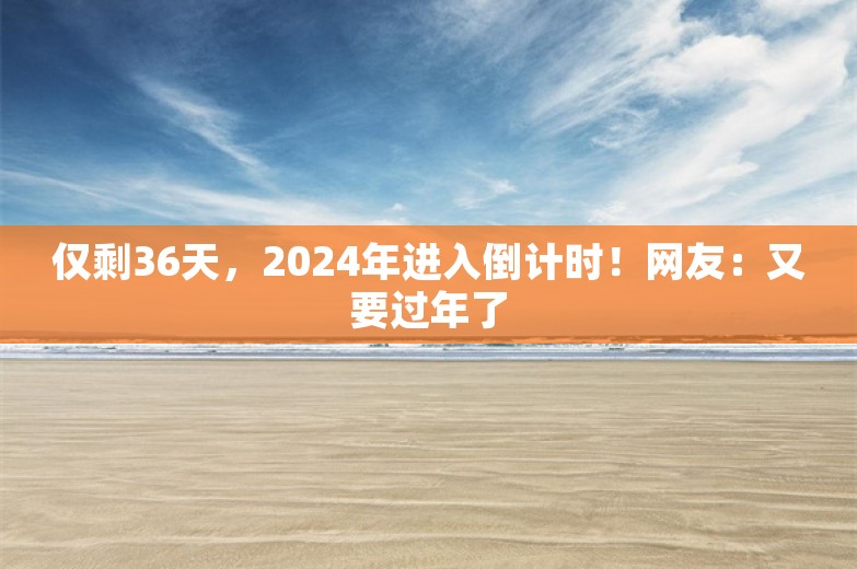 仅剩36天，2024年进入倒计时！网友：又要过年了