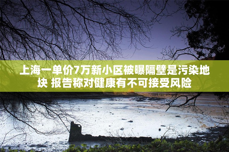 上海一单价7万新小区被曝隔壁是污染地块 报告称对健康有不可接受风险