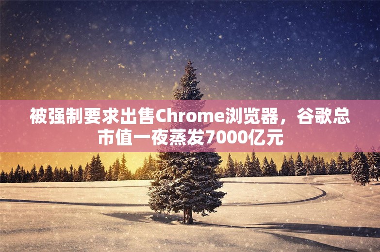 被强制要求出售Chrome浏览器，谷歌总市值一夜蒸发7000亿元