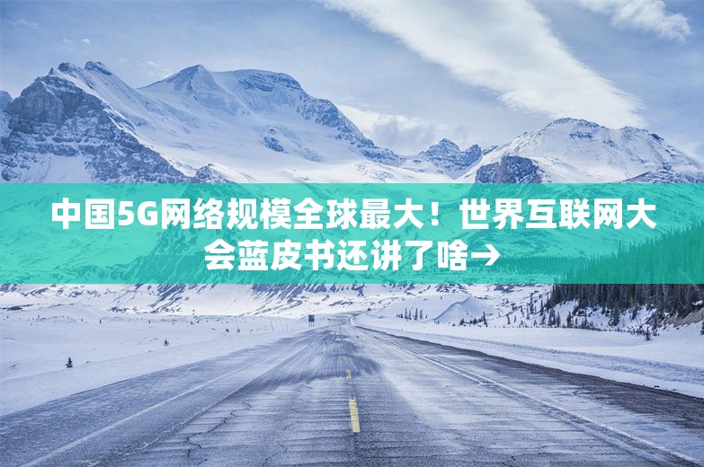 中国5G网络规模全球最大！世界互联网大会蓝皮书还讲了啥→