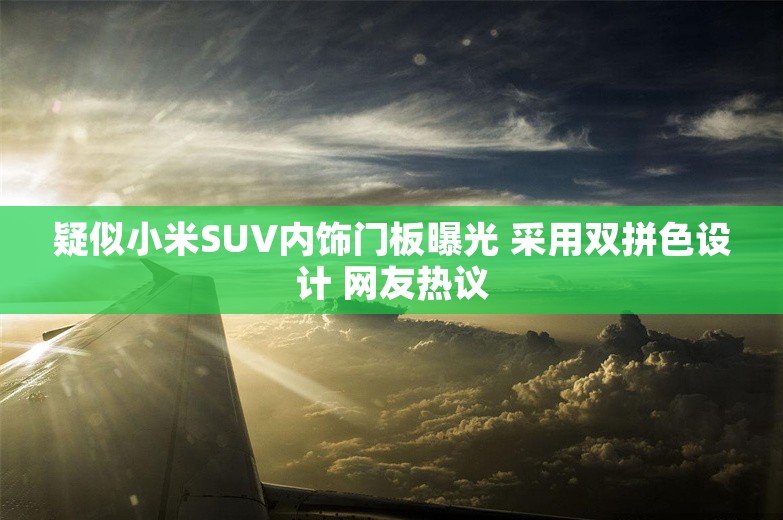 疑似小米SUV内饰门板曝光 采用双拼色设计 网友热议