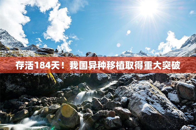 存活184天！我国异种移植取得重大突破