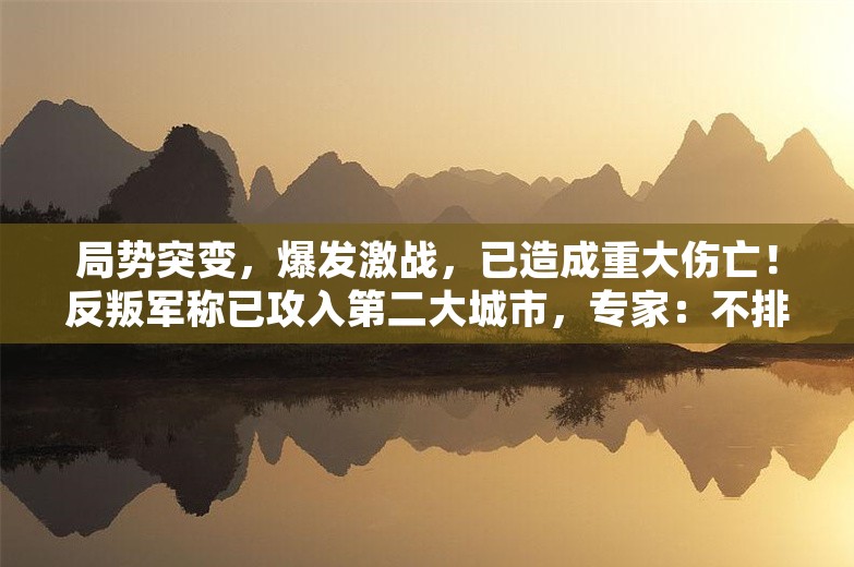 局势突变，爆发激战，已造成重大伤亡！反叛军称已攻入第二大城市，专家：不排除叙利亚再次内战的可能