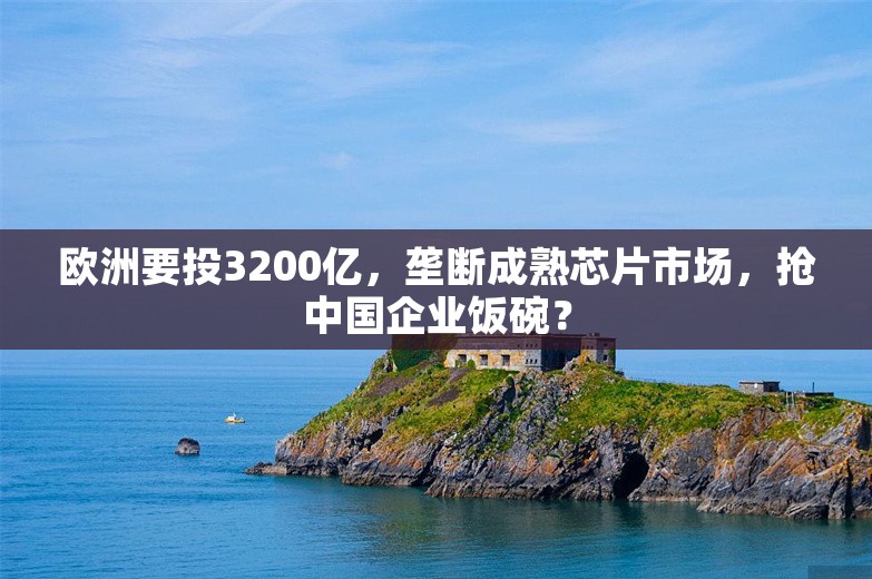 欧洲要投3200亿，垄断成熟芯片市场，抢中国企业饭碗？