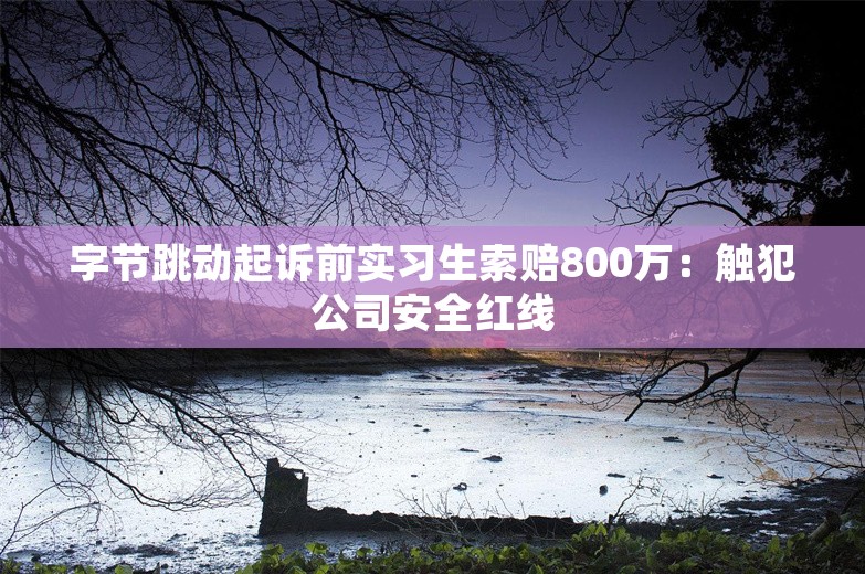 字节跳动起诉前实习生索赔800万：触犯公司安全红线