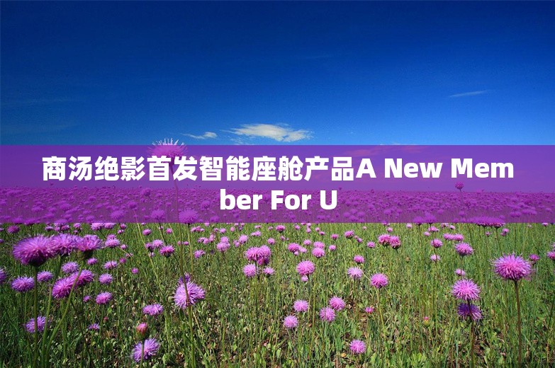 商汤绝影首发智能座舱产品A New Member For U