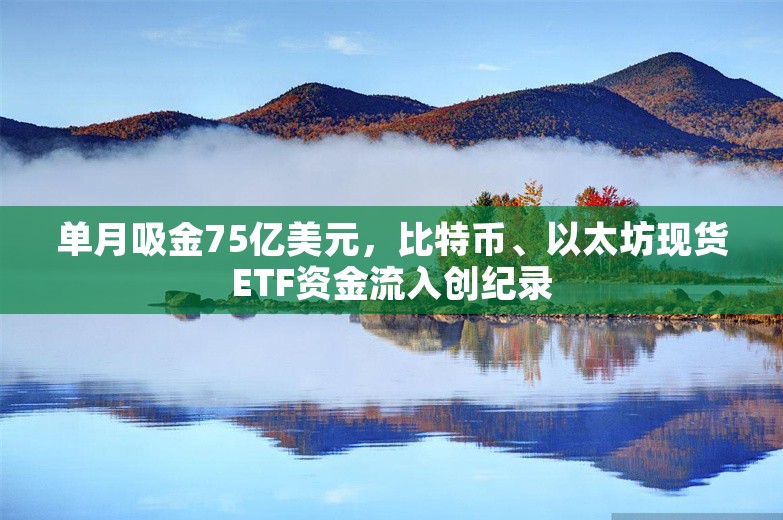 单月吸金75亿美元，比特币、以太坊现货ETF资金流入创纪录