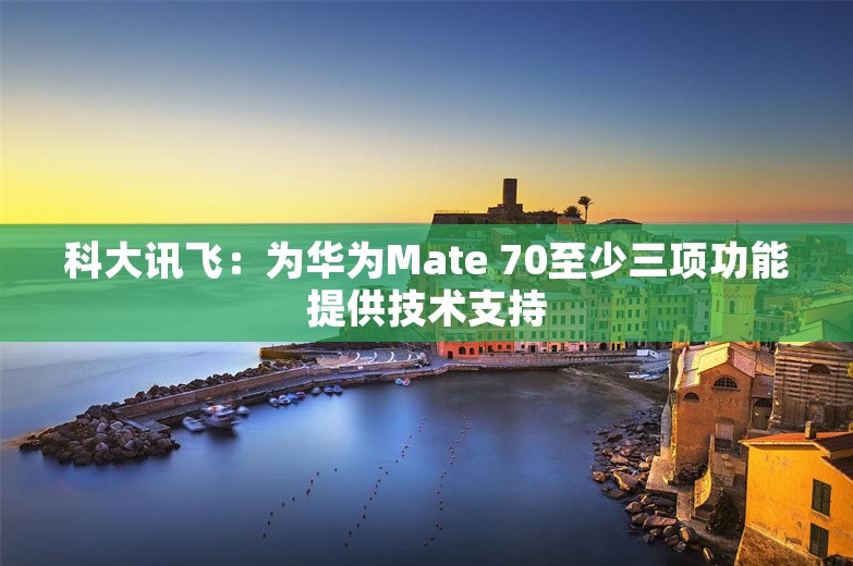 科大讯飞：为华为Mate 70至少三项功能提供技术支持