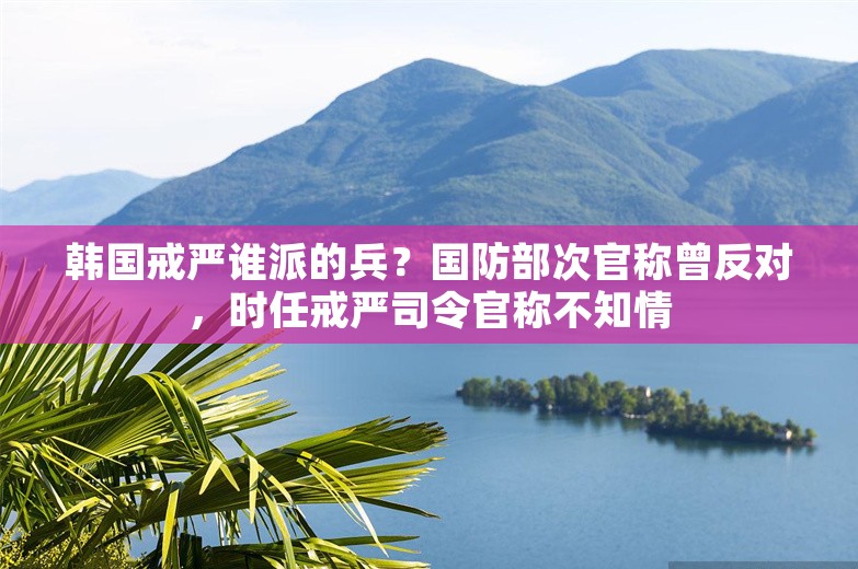 韩国戒严谁派的兵？国防部次官称曾反对，时任戒严司令官称不知情