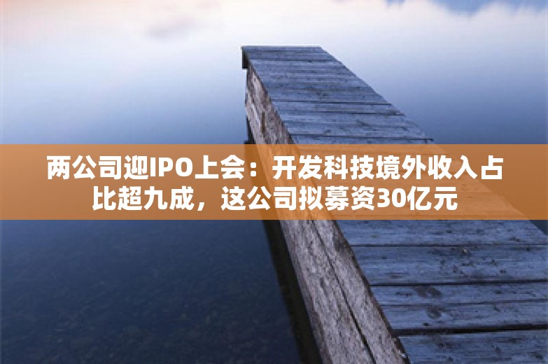 两公司迎IPO上会：开发科技境外收入占比超九成，这公司拟募资30亿元