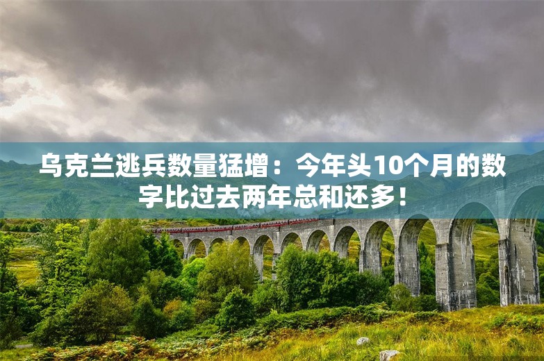 乌克兰逃兵数量猛增：今年头10个月的数字比过去两年总和还多！