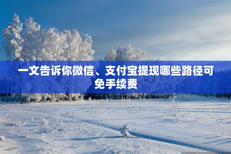 一文告诉你微信、支付宝提现哪些路径可免手续费