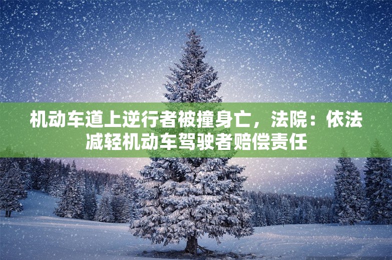 机动车道上逆行者被撞身亡，法院：依法减轻机动车驾驶者赔偿责任