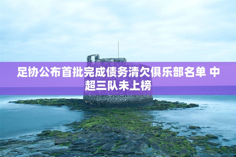 足协公布首批完成债务清欠俱乐部名单 中超三队未上榜