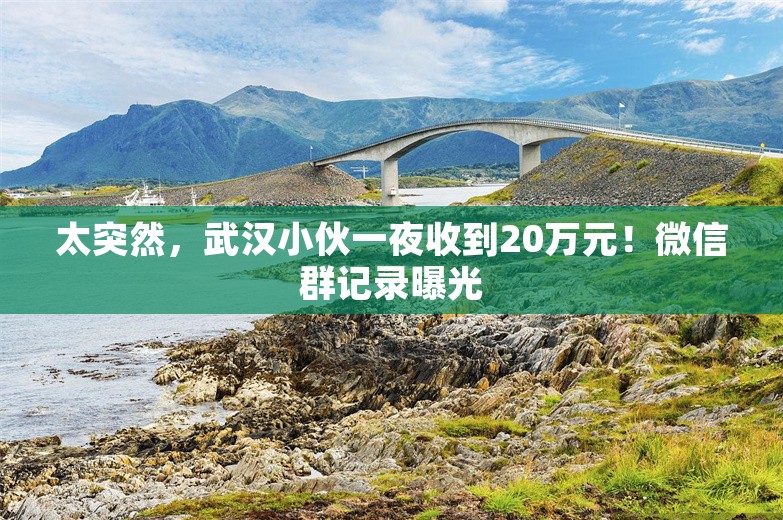 太突然，武汉小伙一夜收到20万元！微信群记录曝光