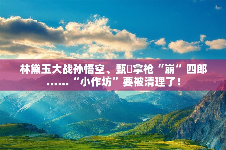 林黛玉大战孙悟空、甄嬛拿枪“崩”四郎……“小作坊”要被清理了！