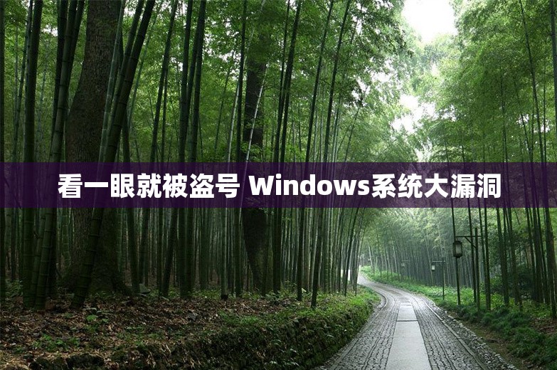 看一眼就被盗号 Windows系统大漏洞