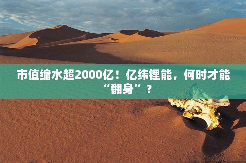 市值缩水超2000亿！亿纬锂能，何时才能“翻身”？