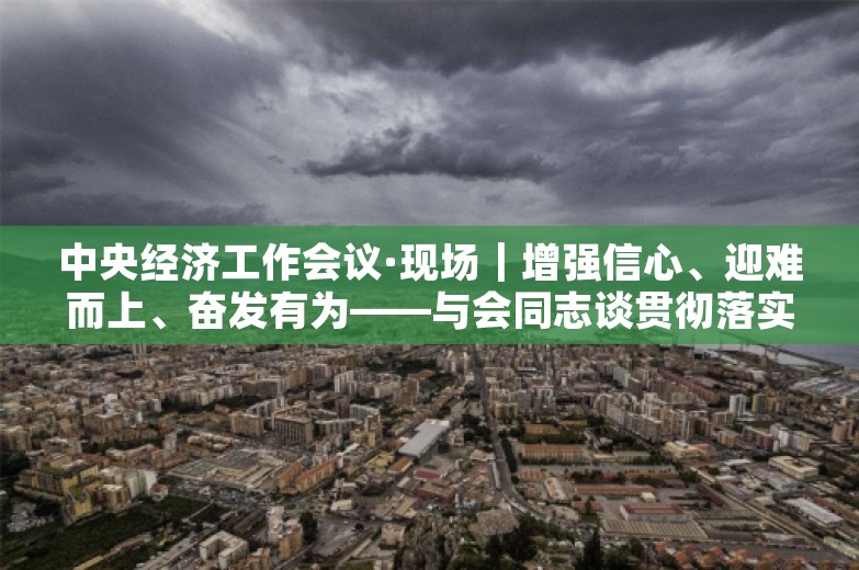 中央经济工作会议·现场｜增强信心、迎难而上、奋发有为——与会同志谈贯彻落实中央经济工作会议精神