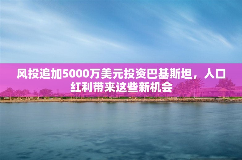 风投追加5000万美元投资巴基斯坦，人口红利带来这些新机会