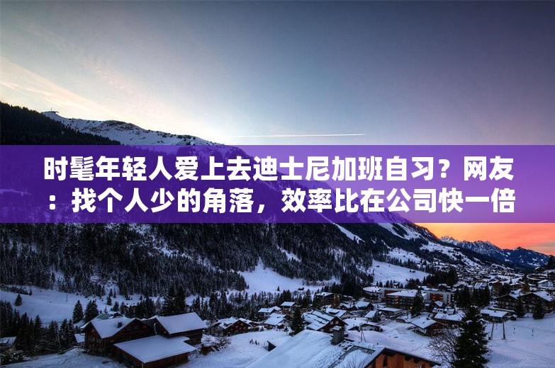 时髦年轻人爱上去迪士尼加班自习？网友：找个人少的角落，效率比在公司快一倍