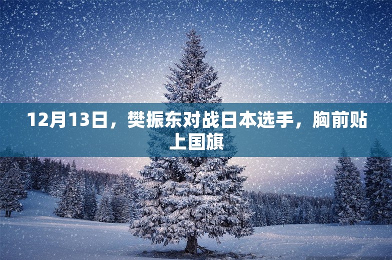 12月13日，樊振东对战日本选手，胸前贴上国旗