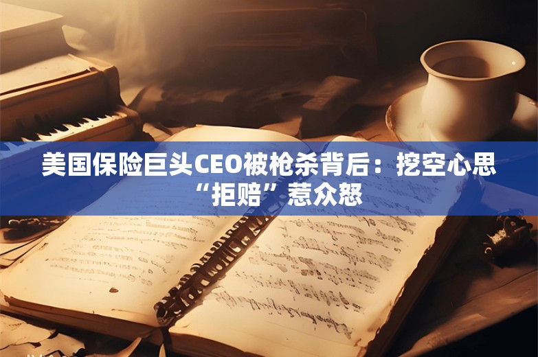 美国保险巨头CEO被枪杀背后：挖空心思“拒赔”惹众怒