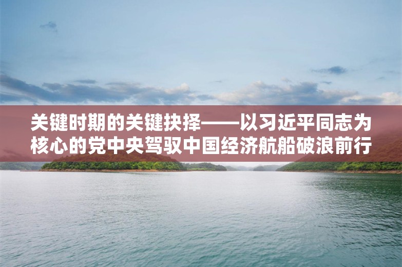 关键时期的关键抉择——以习近平同志为核心的党中央驾驭中国经济航船破浪前行