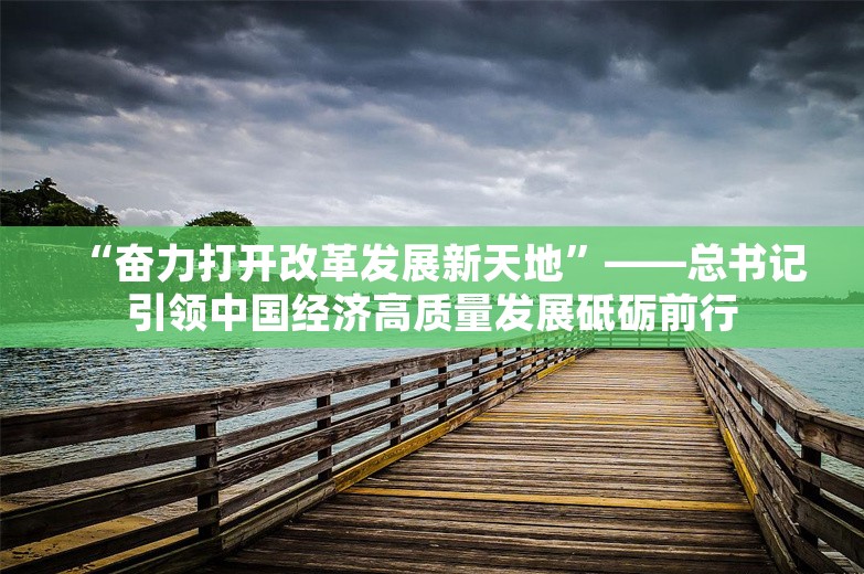 “奋力打开改革发展新天地”——总书记引领中国经济高质量发展砥砺前行