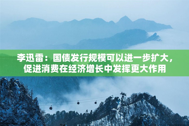 李迅雷：国债发行规模可以进一步扩大，促进消费在经济增长中发挥更大作用