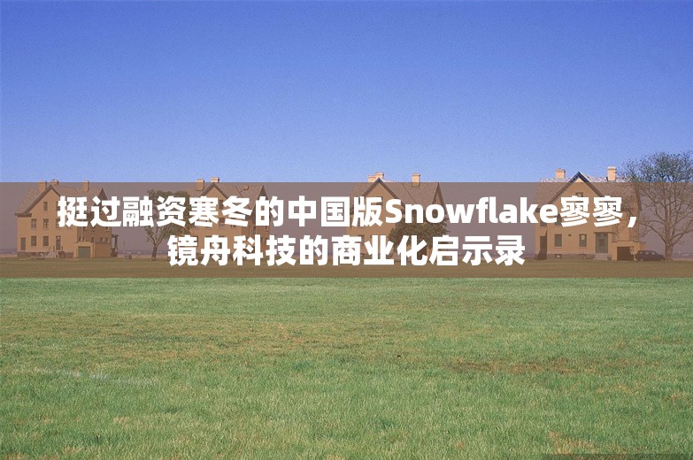 挺过融资寒冬的中国版Snowflake寥寥，镜舟科技的商业化启示录