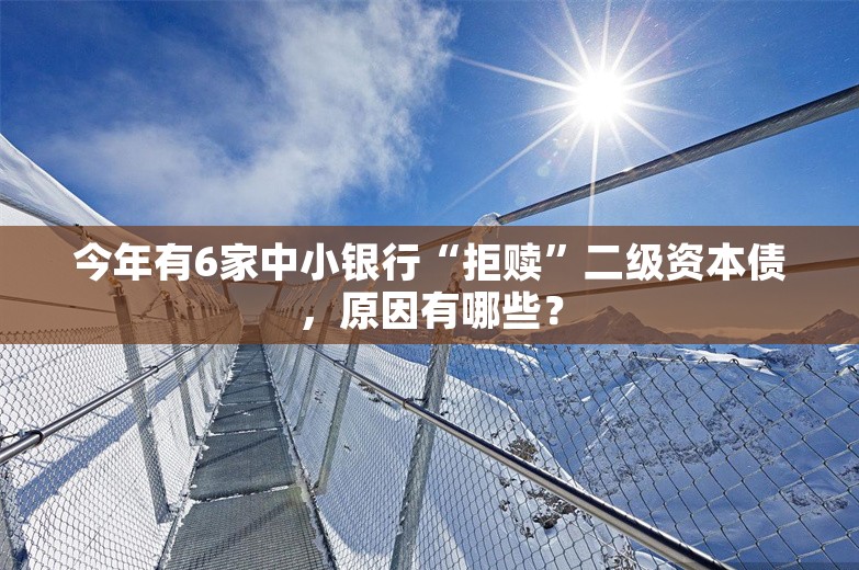 今年有6家中小银行“拒赎”二级资本债，原因有哪些？