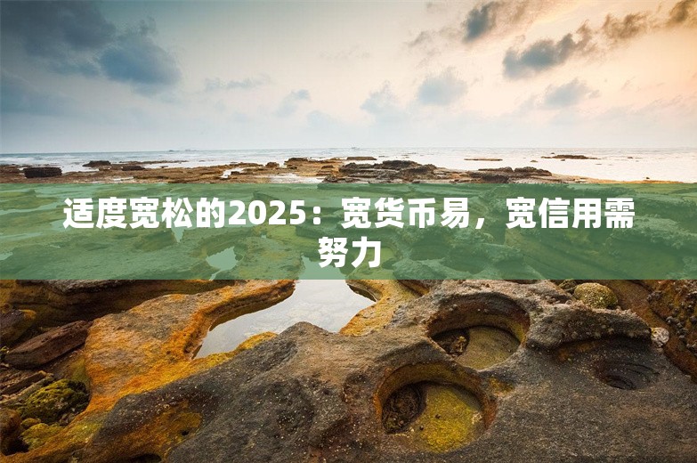 适度宽松的2025：宽货币易，宽信用需努力