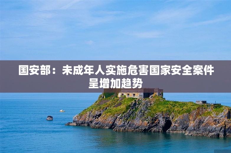 国安部：未成年人实施危害国家安全案件呈增加趋势