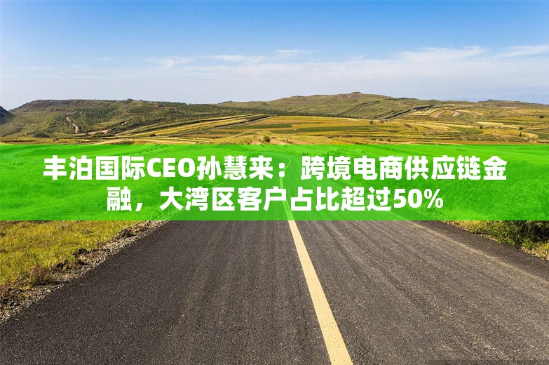 丰泊国际CEO孙慧来：跨境电商供应链金融，大湾区客户占比超过50%