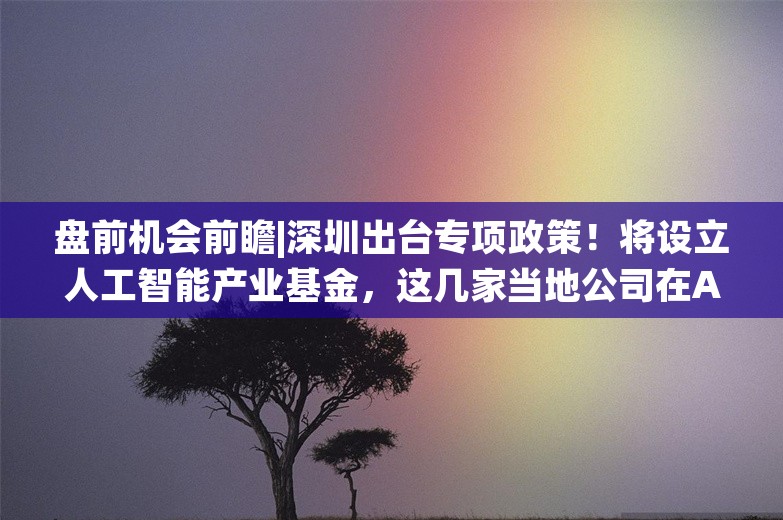 盘前机会前瞻|深圳出台专项政策！将设立人工智能产业基金，这几家当地公司在AI应用和大语言模型领域深度布局（附概念股）