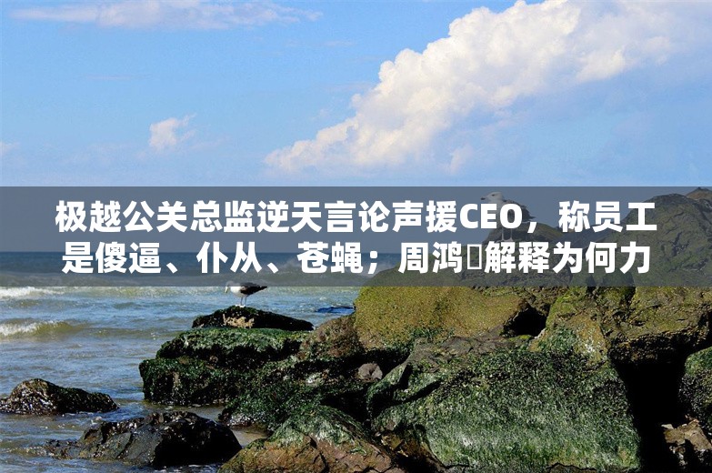 极越公关总监逆天言论声援CEO，称员工是傻逼、仆从、苍蝇；周鸿祎解释为何力挺三折叠；携程正探索四天工作制丨雷峰早报