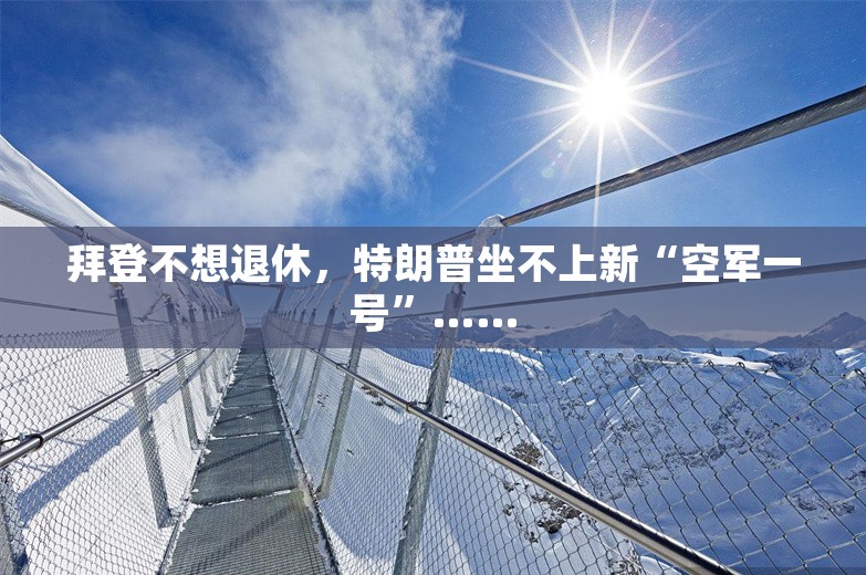 拜登不想退休，特朗普坐不上新“空军一号”……