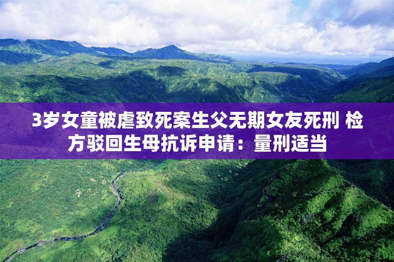 3岁女童被虐致死案生父无期女友死刑 检方驳回生母抗诉申请：量刑适当