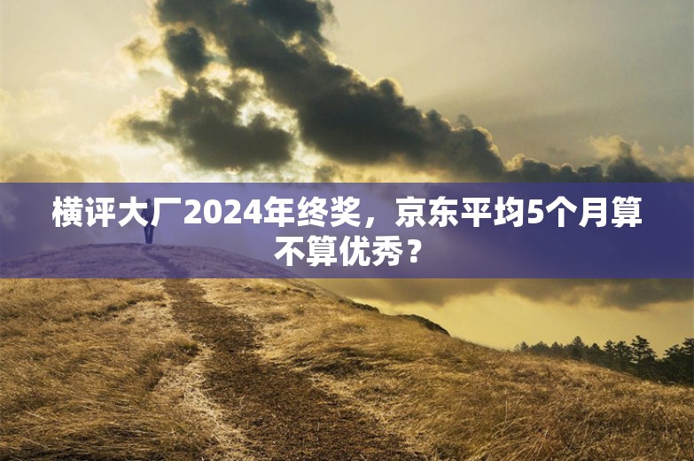 横评大厂2024年终奖，京东平均5个月算不算优秀？