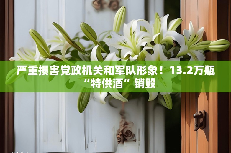 严重损害党政机关和军队形象！13.2万瓶“特供酒”销毁