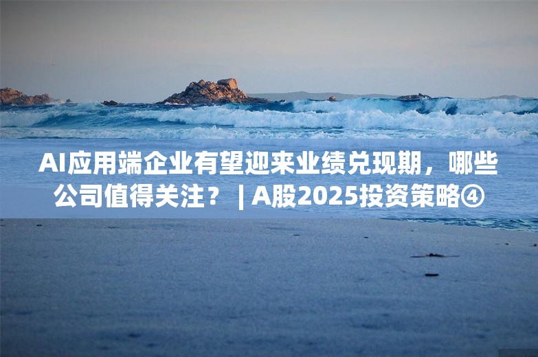 AI应用端企业有望迎来业绩兑现期，哪些公司值得关注？ | A股2025投资策略④