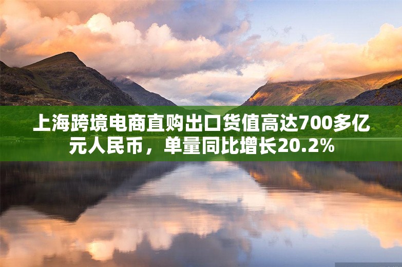 上海跨境电商直购出口货值高达700多亿元人民币，单量同比增长20.2%