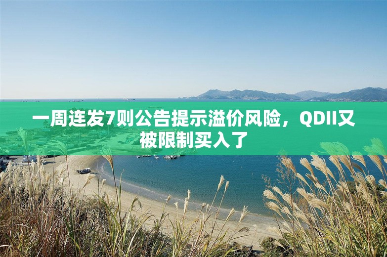 一周连发7则公告提示溢价风险，QDII又被限制买入了