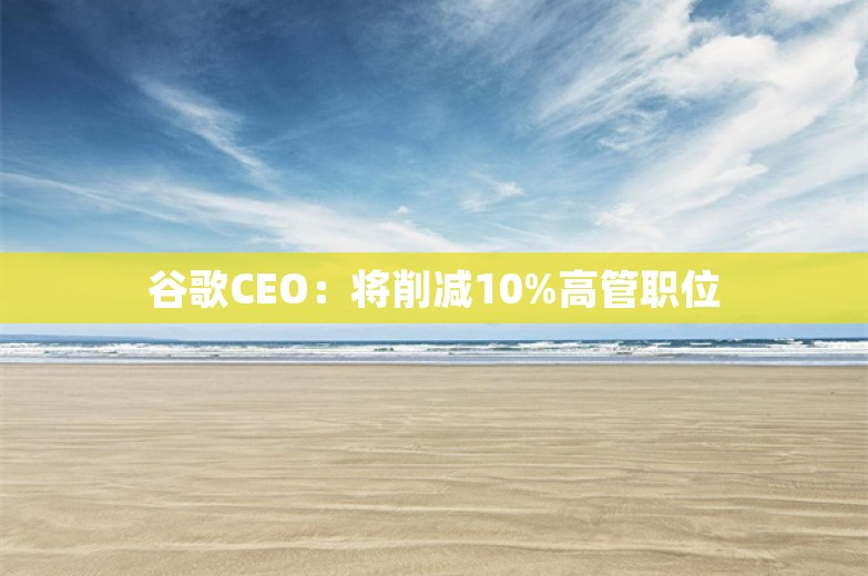 谷歌CEO：将削减10%高管职位