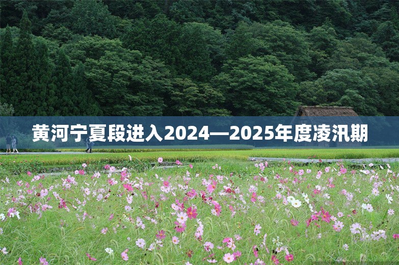 黄河宁夏段进入2024—2025年度凌汛期