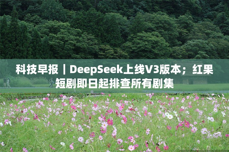 科技早报｜DeepSeek上线V3版本；红果短剧即日起排查所有剧集