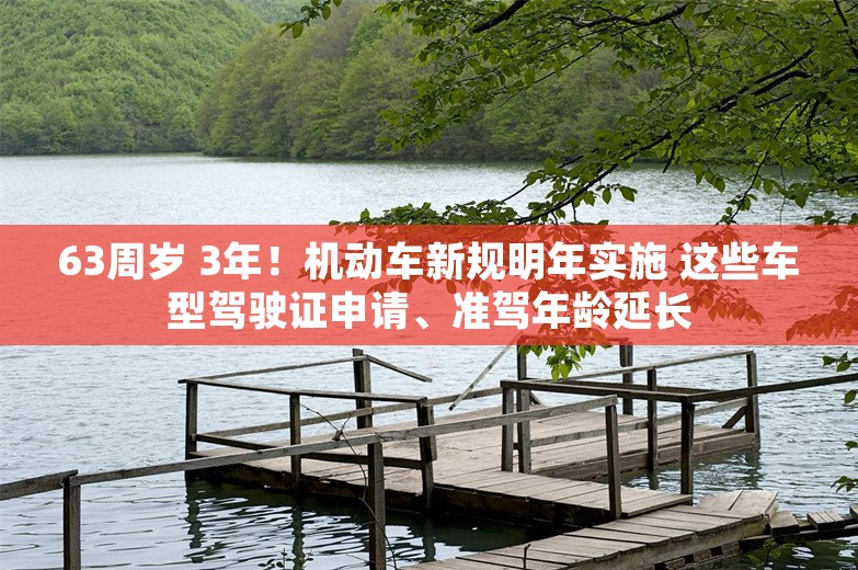 63周岁 3年！机动车新规明年实施 这些车型驾驶证申请、准驾年龄延长