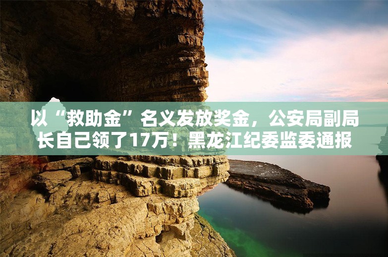 以“救助金”名义发放奖金，公安局副局长自己领了17万！黑龙江纪委监委通报