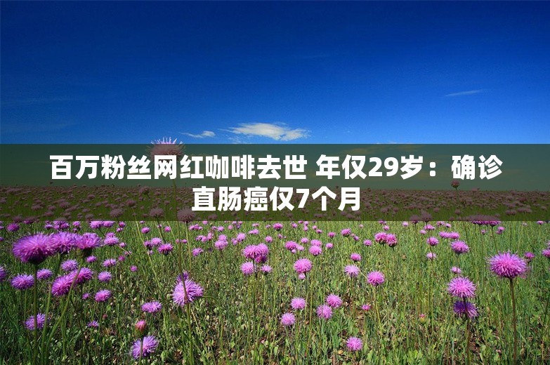 百万粉丝网红咖啡去世 年仅29岁：确诊直肠癌仅7个月